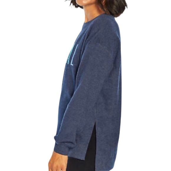 NWT Wildfox Social Sweatshirt Navy Blue Cotton Blend Statement Size Small - Picture 3 of 9